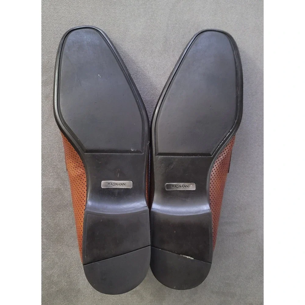 Magnanni Men's Congac Slip On‎ Loafers Made In Portugal Size 10.5 M 23159